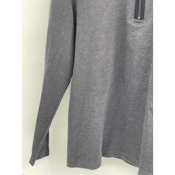 Hathaway 1/4 Zip Shirt Sweater Men Medium Gray Long Sleeve High Neck‎ - Picture 10 of 11